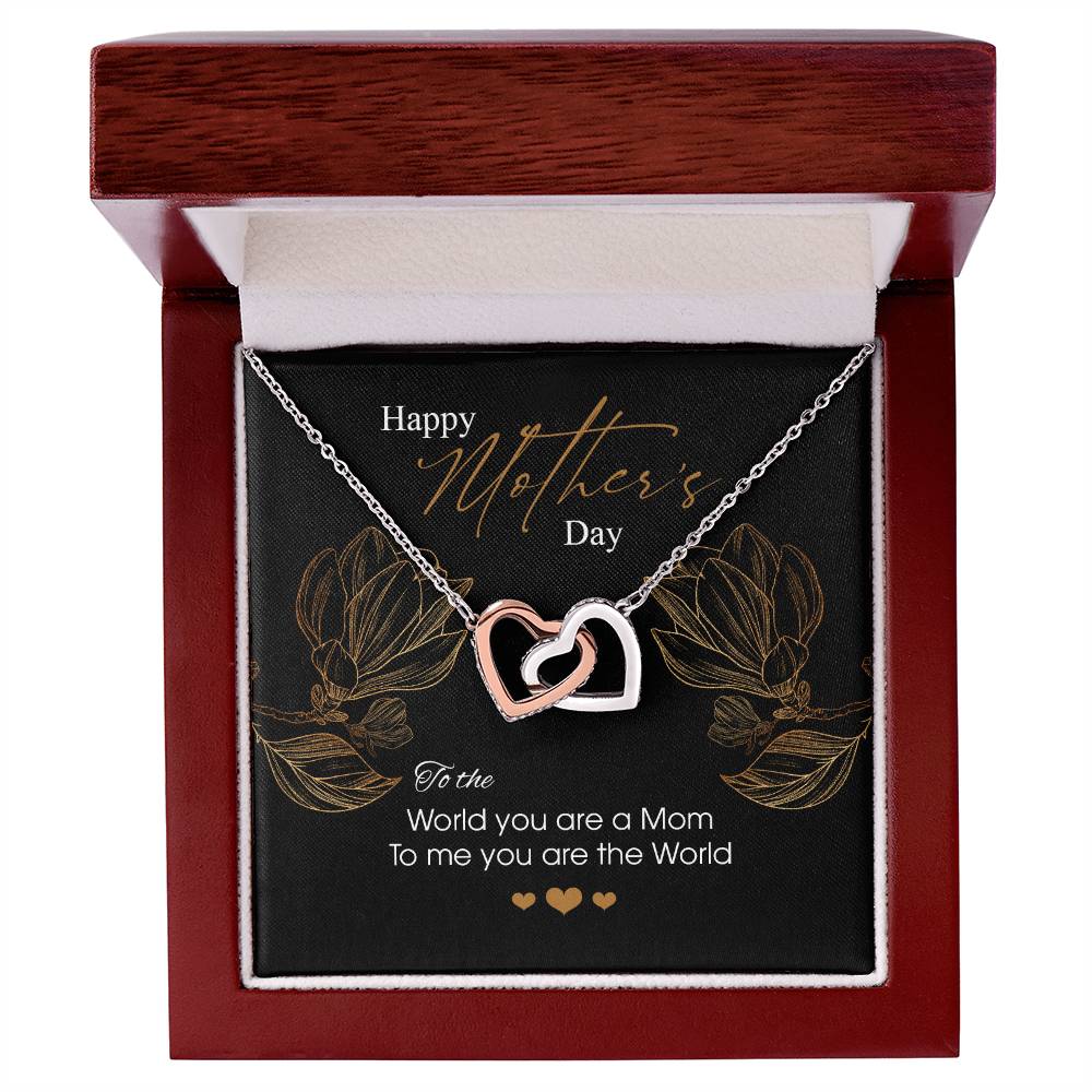 Gift For Mom - You Are The World - The Interlocking Heart Necklace Interlocking Hearts Necklace