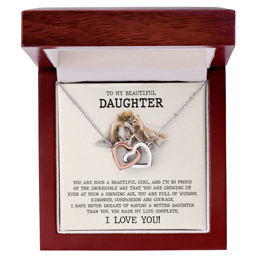 You Are Full Of Wisdom Kindness - To Daughter Interlocking Hearts Necklace