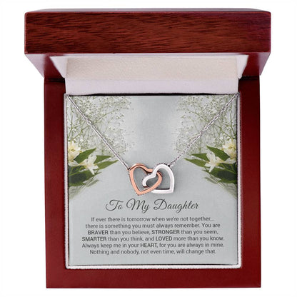 You Are Braver Than You Believe Interlocking Hearts Necklace