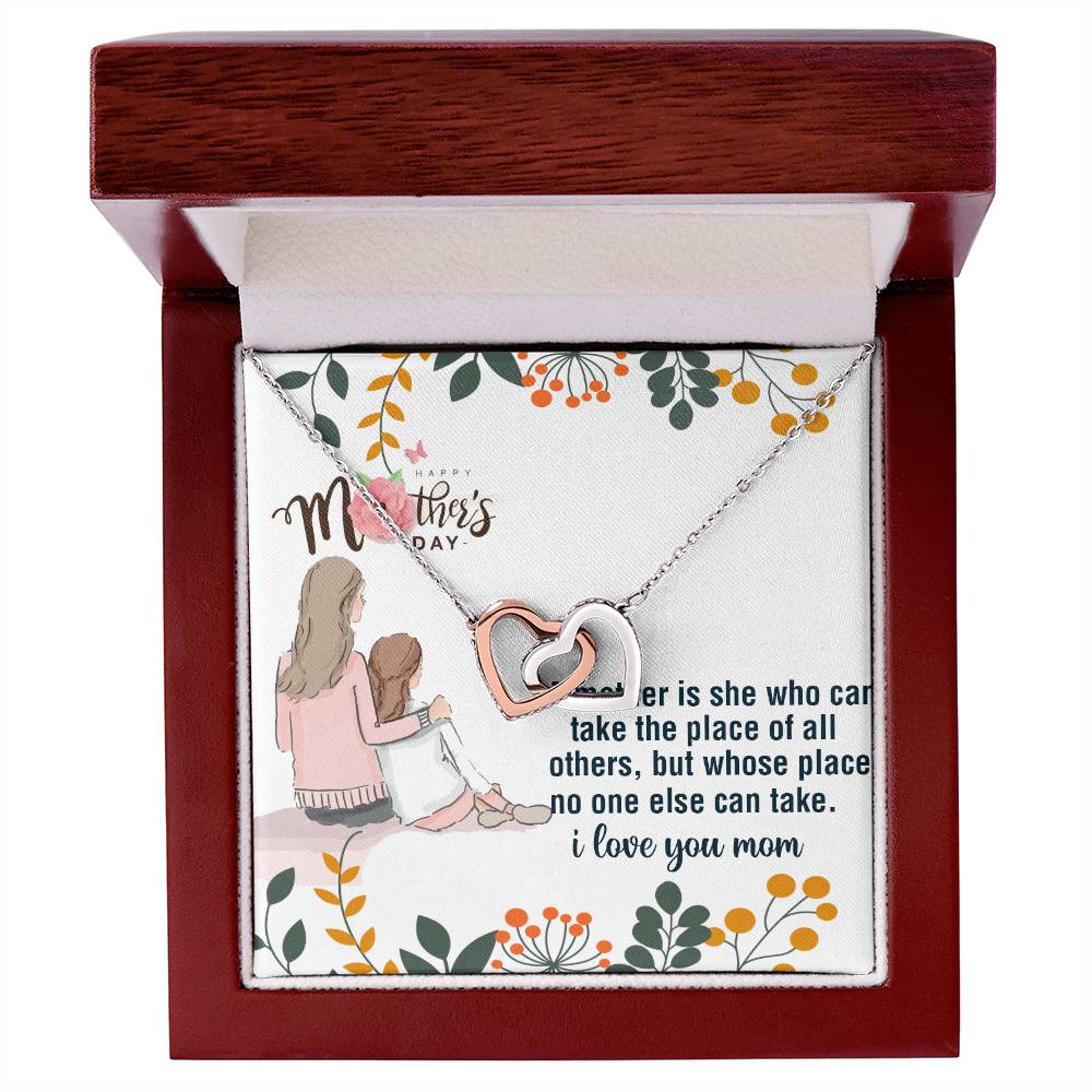 A Mother Is She Who Can Interlocking Hearts Necklace