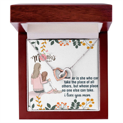 A Mother Is She Who Can Interlocking Hearts Necklace