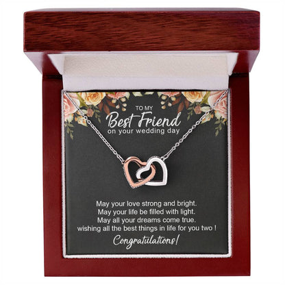 To My Wonderful Friend - Friendship Gift - Friends Forever - Friend Gift Interlocking Hearts Necklace