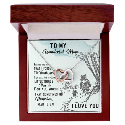 To My Wonderful Mom - Happy Mother'S Day Interlocking Hearts Necklace