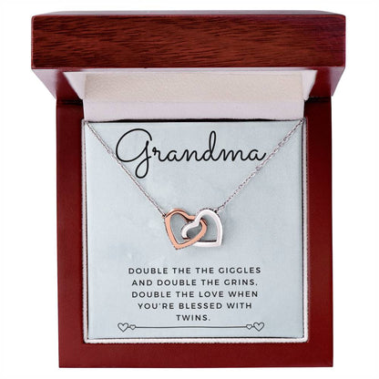Twin Grandma Necklace Interlocking Hearts Necklace