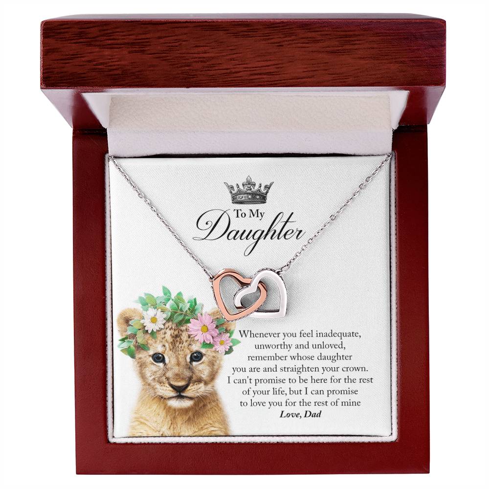 Daughter Straighten Your Crown In Usa Interlocking Hearts Necklace