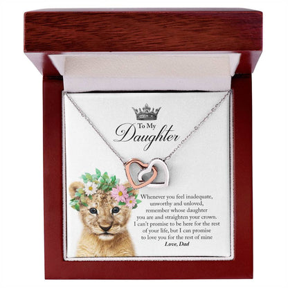 Daughter Straighten Your Crown In Usa Interlocking Hearts Necklace