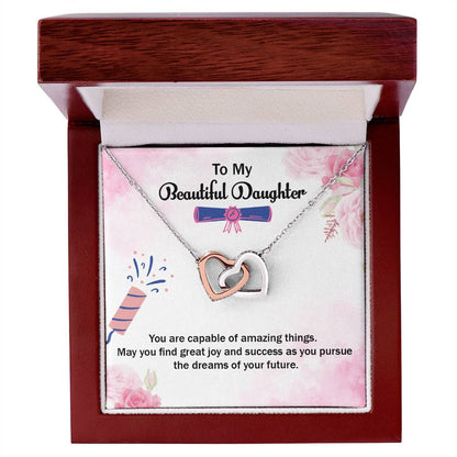 Daughter'S Graduation Gift Necklace Graduation Jewelry For Daughter From Parents Interlocking Hearts Necklace