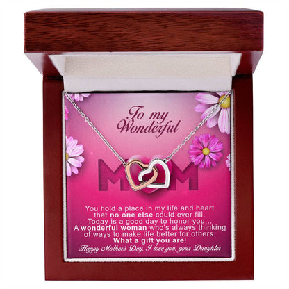 Daughters ! Perfect Mother'S Day Necklace Gift Interlocking Hearts Necklace