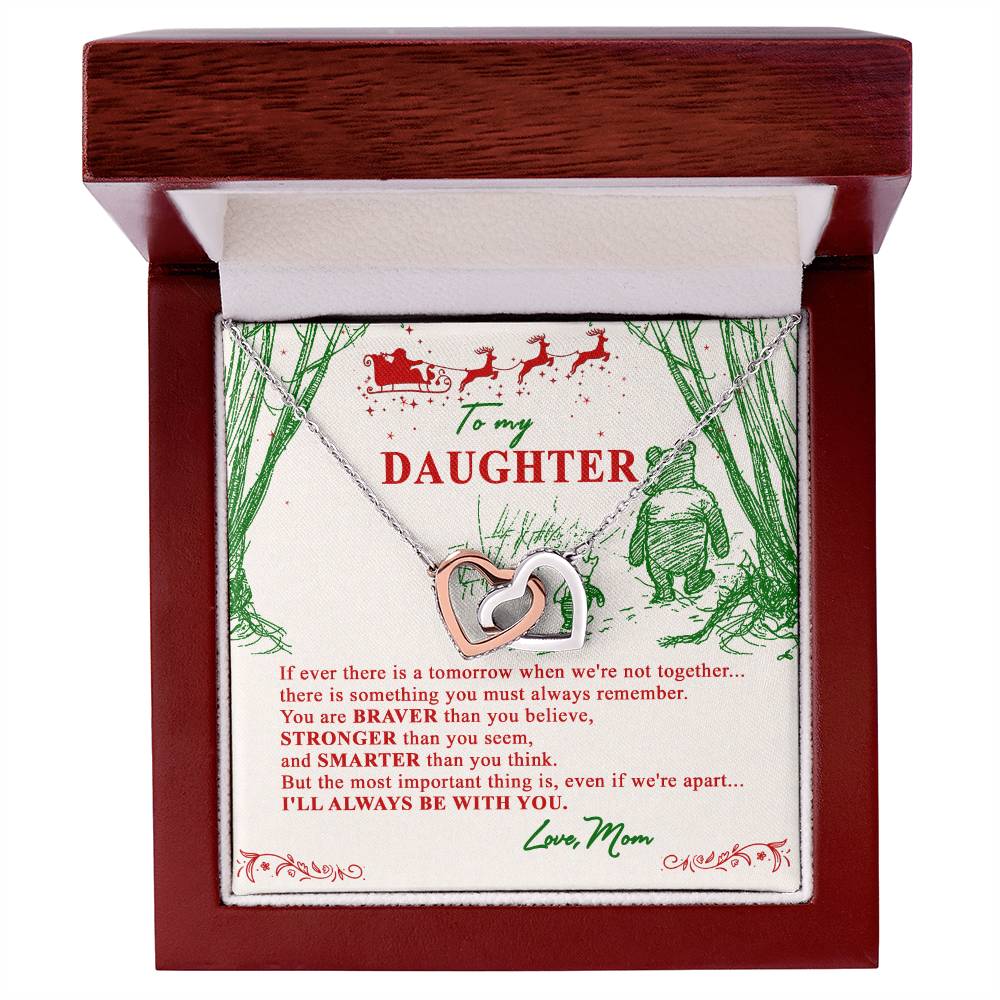 Christmas Gift To My Daughter From Mom Interlocking Hearts Necklace