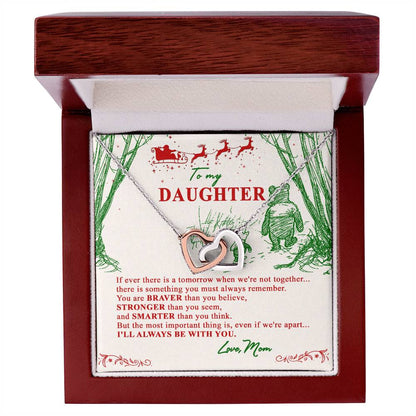 Christmas Gift To My Daughter From Mom Interlocking Hearts Necklace