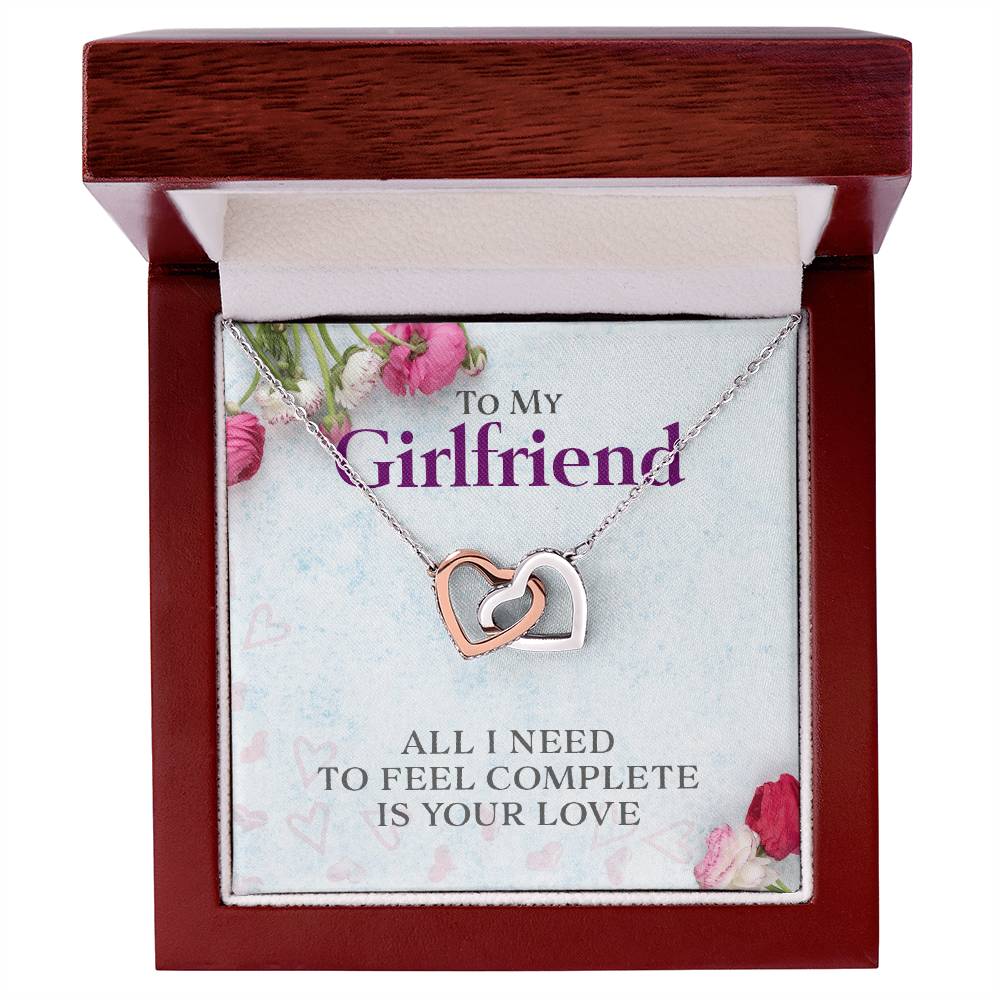 Two Hearts Necklace - All I Need Is Your Love Interlocking Hearts Necklace