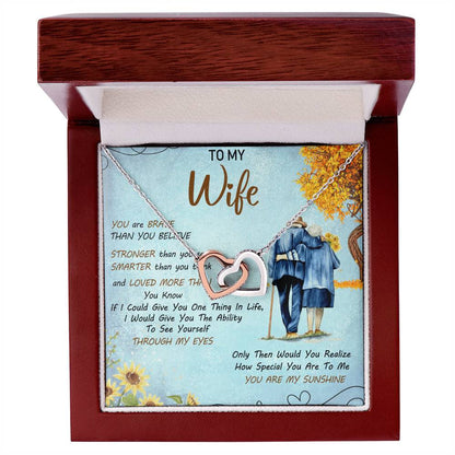 To My Wife Interlocking Hearts Necklace Message Card