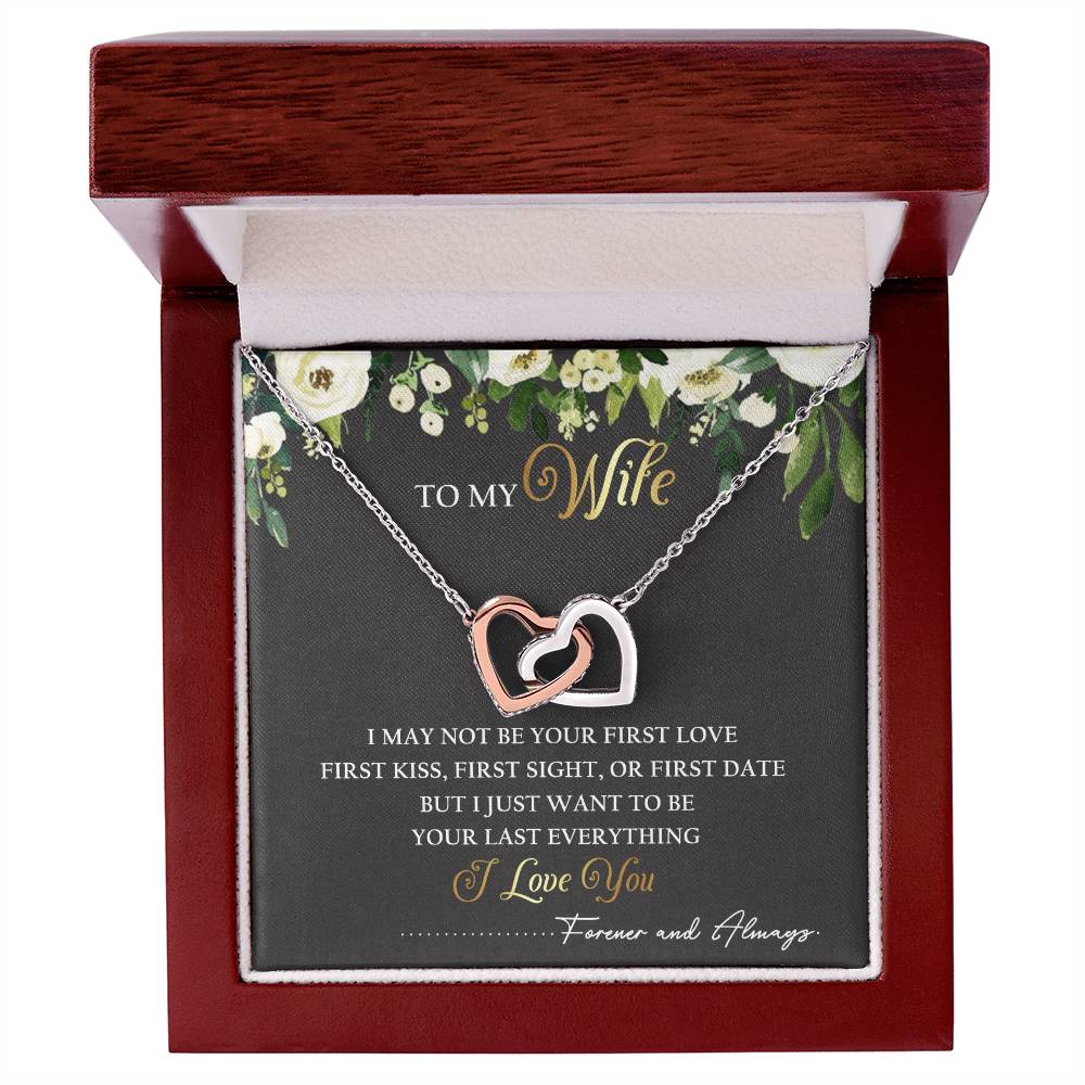 To My Wife Interlocking Hearts Necklace Message Card