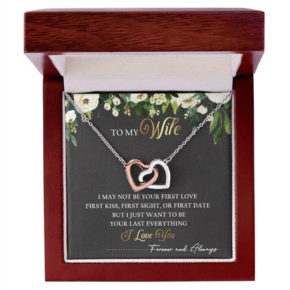 To My Wife Interlocking Hearts Necklace Message Card