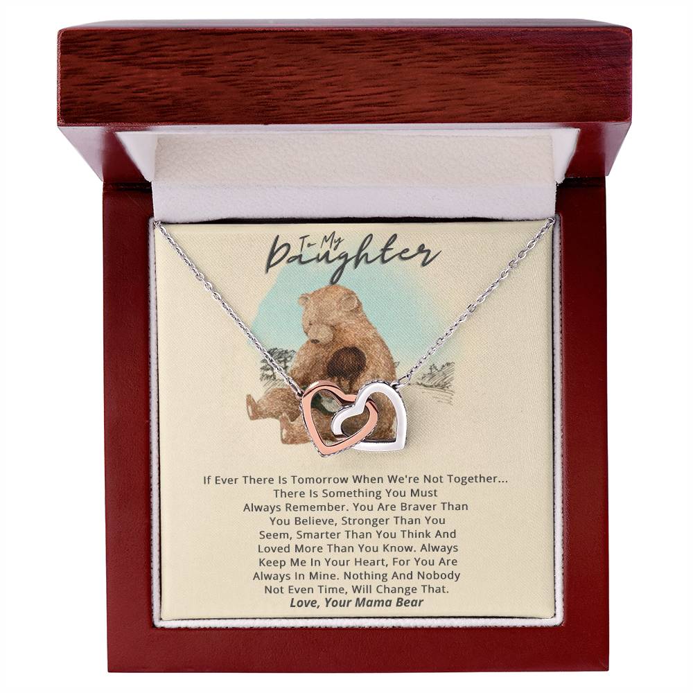 From Mama Bear To Daughter Necklace Gift Set Interlocking Hearts Necklace