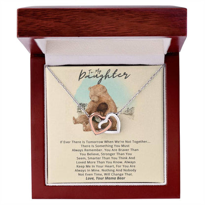 From Mama Bear To Daughter Necklace Gift Set Interlocking Hearts Necklace
