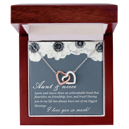 Aunt And Niece Necklace Special Niece Necklace Aunt And Niece Gift Niece Keepsakes Gift For Niece From Aunt Interlocking Hearts Necklace