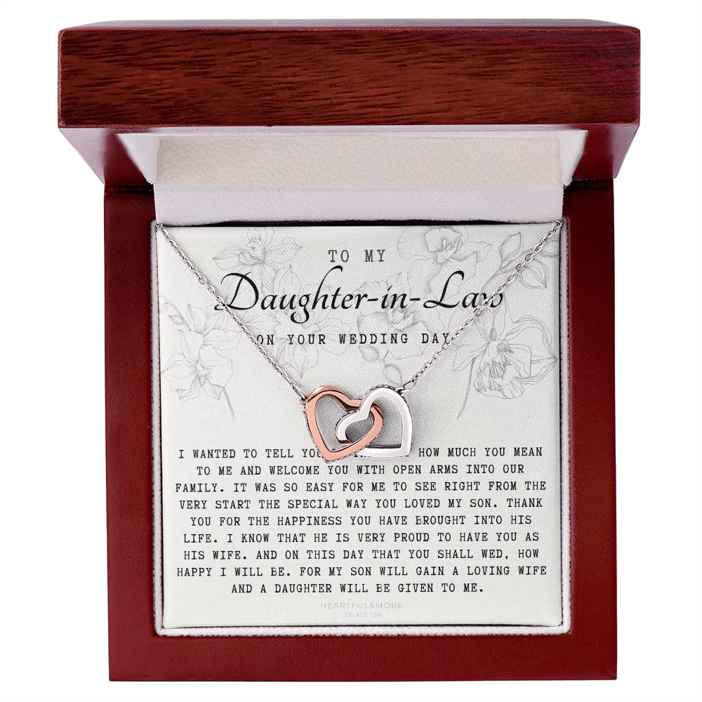 Daughter In Law Gift On Wedding Day Future Daughter In Law Wedding Gift Bride Gift From Mother In Law Daughter In Law Necklace Interlocking Hearts Necklace