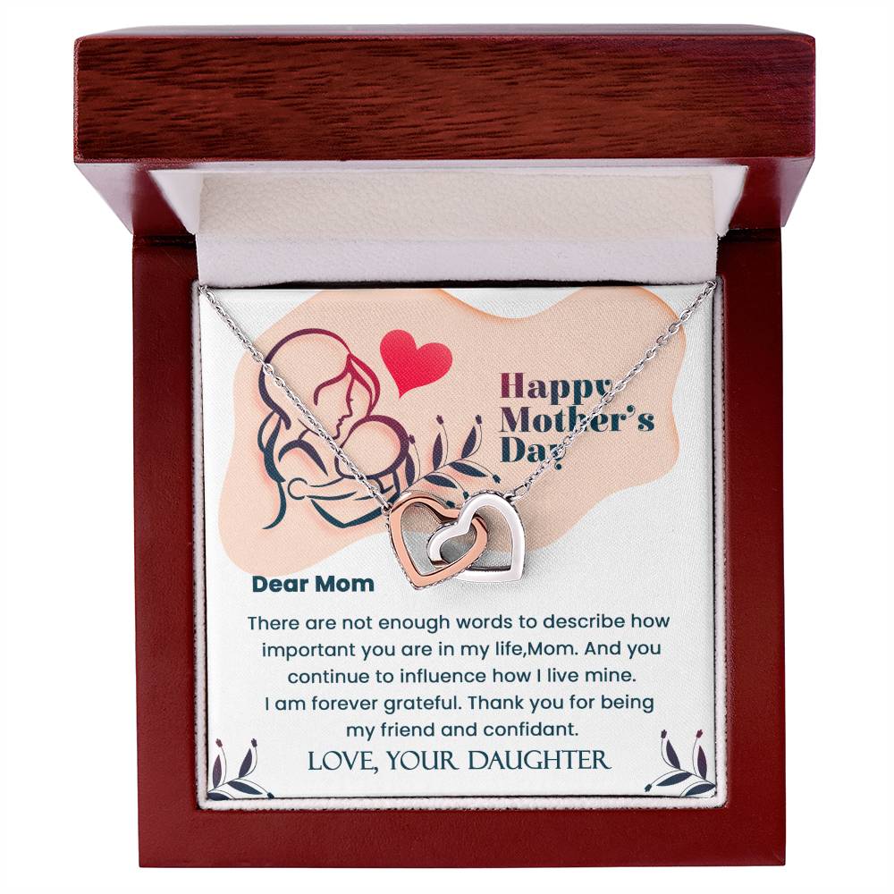 Dear Mom- Mother'S Day Gift- Perfect Gift For Mom Interlocking Hearts Necklace