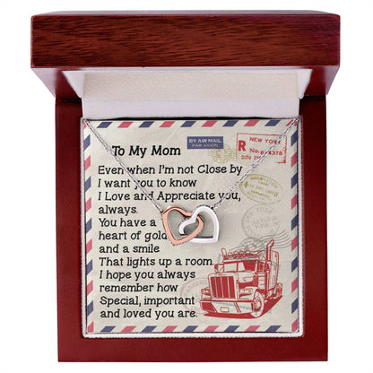 Trucker'S Mom - Interlocking Heart Necklace Interlocking Hearts Necklace