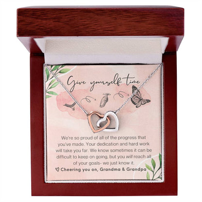 From Grandparents Interlocking Hearts Necklace Butterfly Encouragement Granddaughter Present