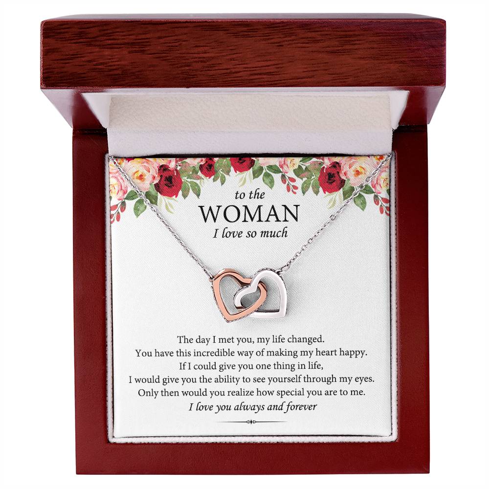 To The Woman I Love So Much Interlocking Heart Necklace Interlocking Hearts Necklace