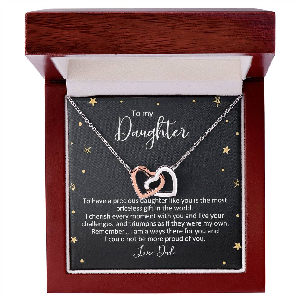 Dad To Daughter Necklace Interlocking Hearts Necklace