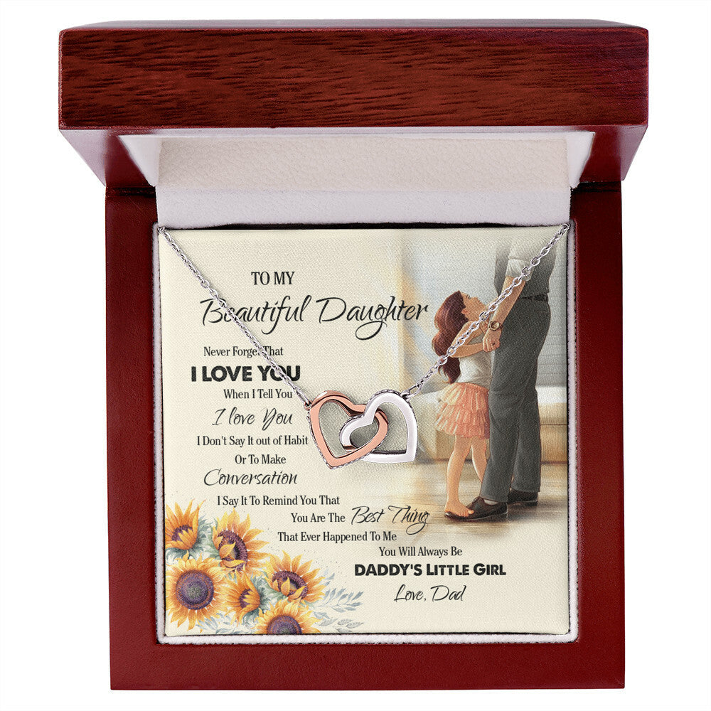 Gift For Daughter Birthday Draduation Gift For Daughter From Dad Necklace For Daughter Jewelry For Daughter Interlock Necklace Interlocking Hearts Necklace