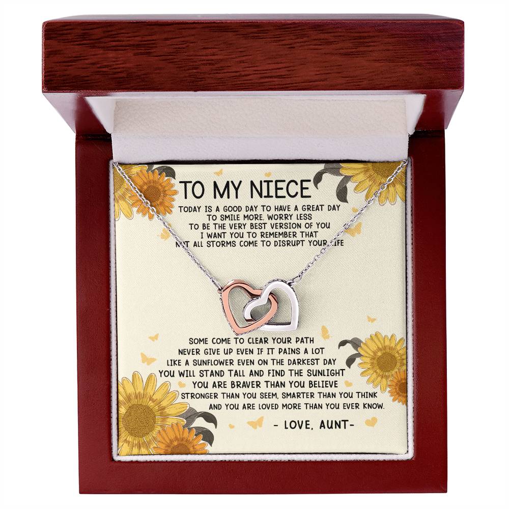 Today Is Good Day - Great Gift For Niece Interlocking Hearts Necklace