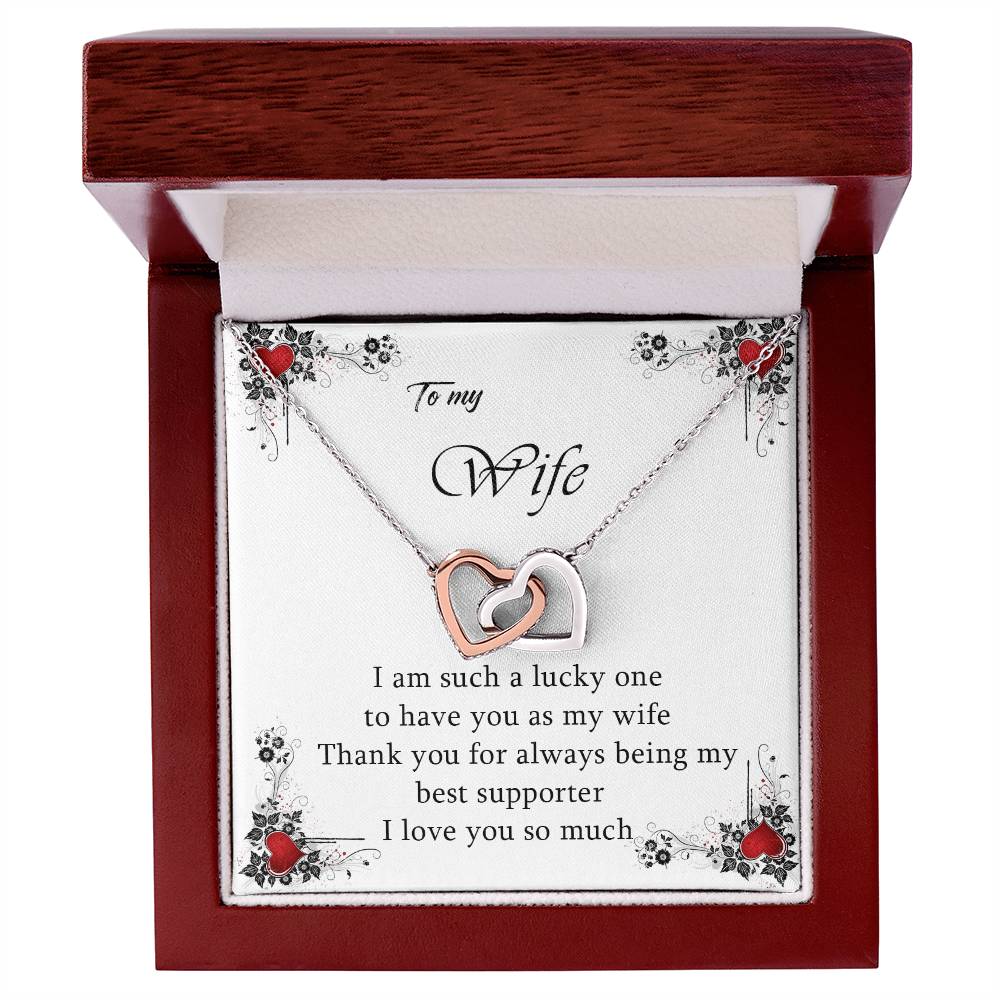 To My Wife Love You So Much Interlocking Hearts Necklace