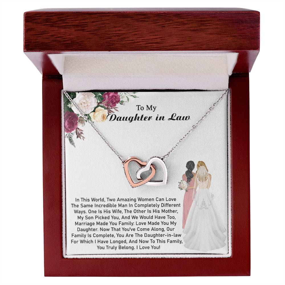 Daughter-In-Law Gift Daughter - Necklace Interlocking Hearts Necklace