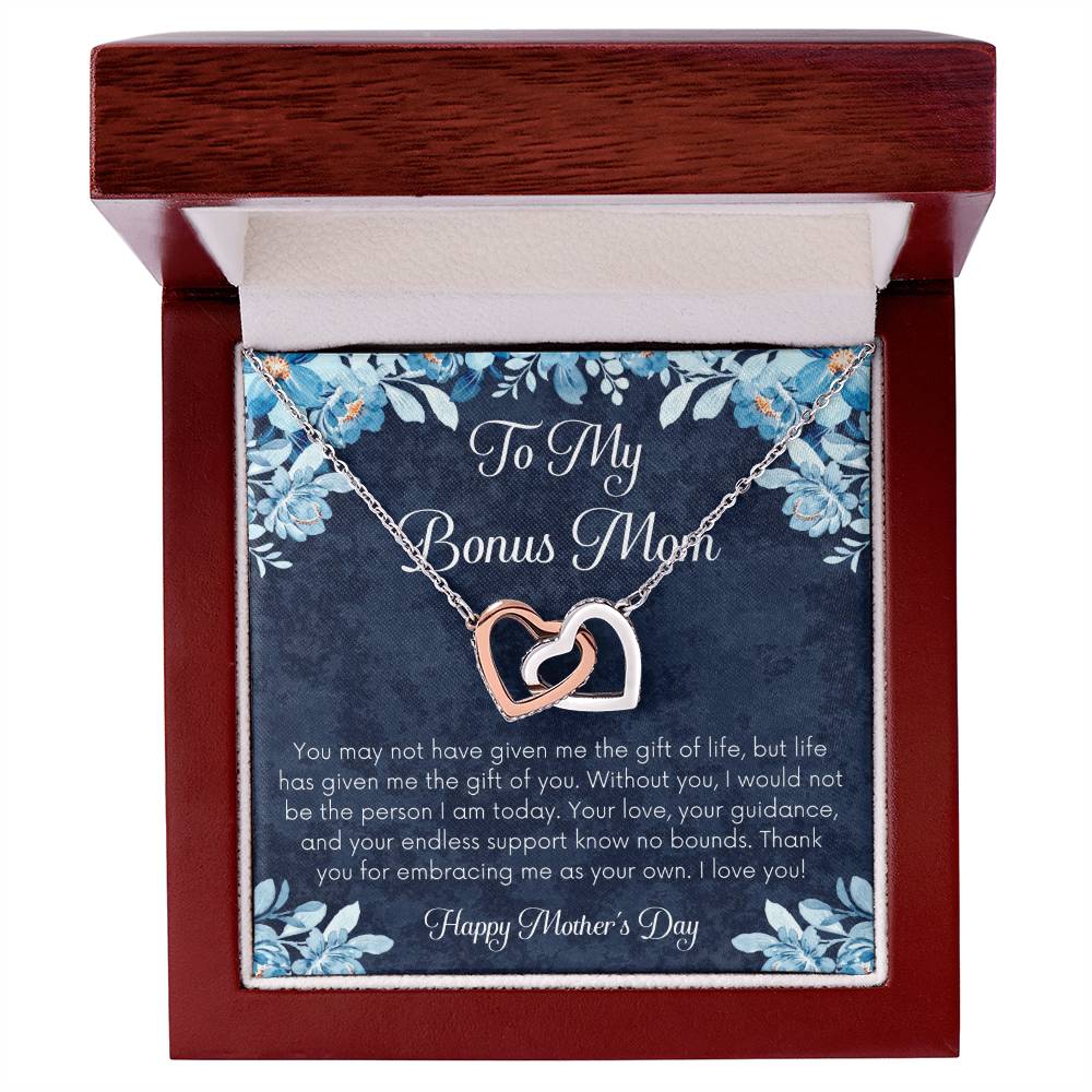 Bonus Mom Necklace Mothers Day Gift Daughterson To Mom Gift Unique Bonus Mom Gift Step Mom Gift Stepmom Gift On Mothers Day Interlocking Hearts Necklace