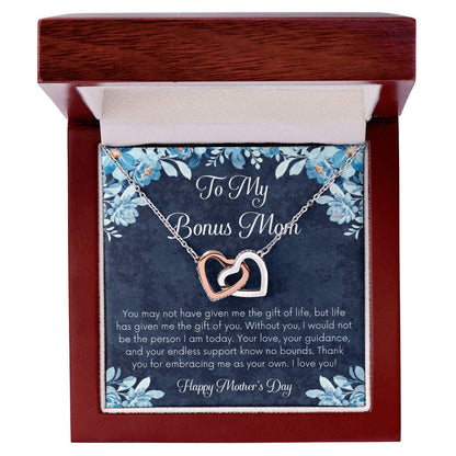 Bonus Mom Necklace Mothers Day Gift Daughterson To Mom Gift Unique Bonus Mom Gift Step Mom Gift Stepmom Gift On Mothers Day Interlocking Hearts Necklace