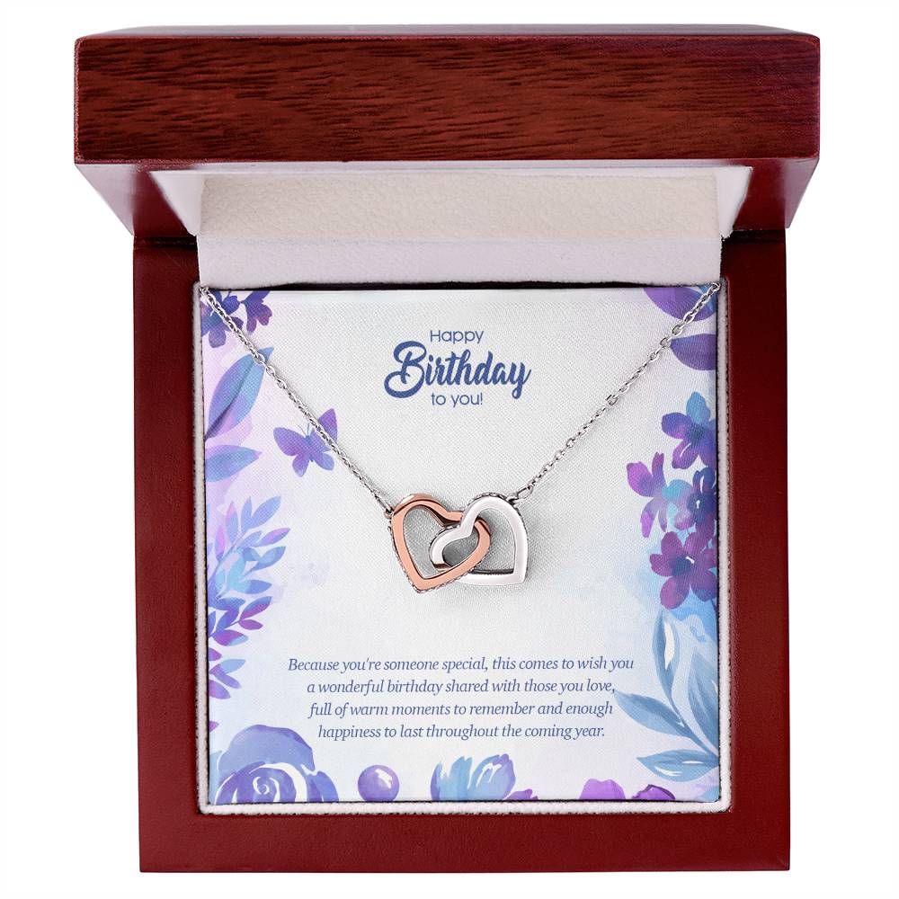 Birthday Edition Wonderful Birthday With Full Of Love! - Interlocking Hearts Necklace