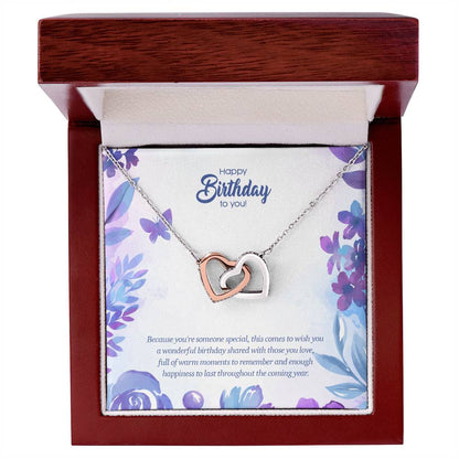 Birthday Edition Wonderful Birthday With Full Of Love! - Interlocking Hearts Necklace