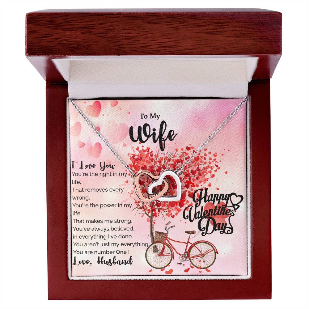 To My Wife - You Are Number One - Necklace Interlocking Hearts Necklace
