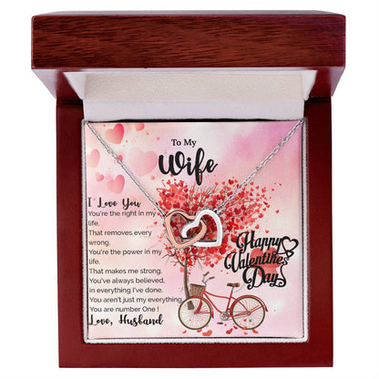 To My Wife - You Are Number One - Necklace Interlocking Hearts Necklace