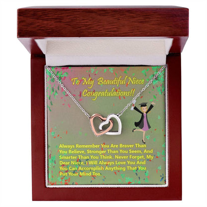 College Graduation Gift Heart Necklace Class Of 2021 Graduation Gift For Her 2021 Graduation Gift For Niece Graduation Gift Card Interlocking Hearts Necklace