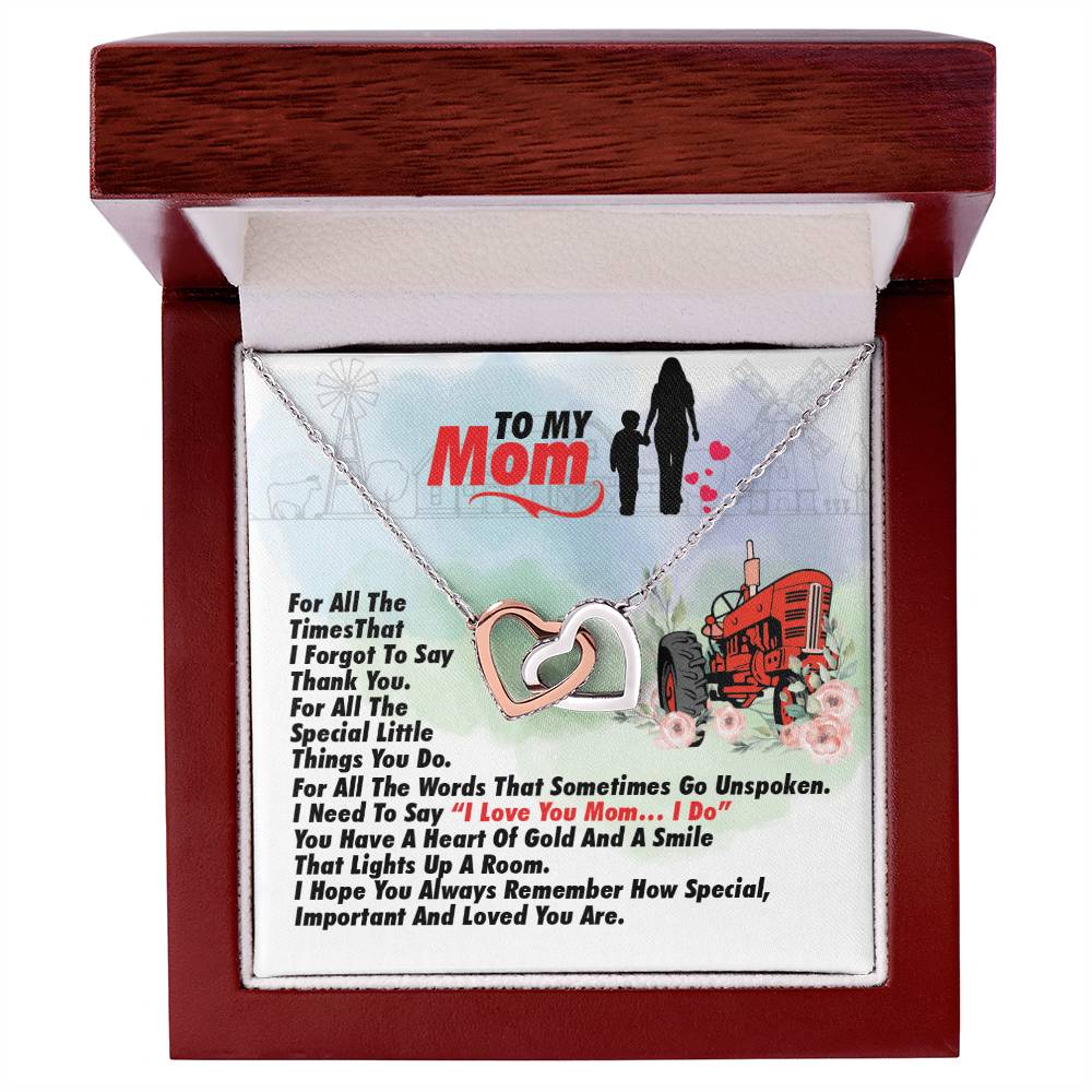 Farmer'S Mom - Interlocking Heart Necklace Interlocking Hearts Necklace