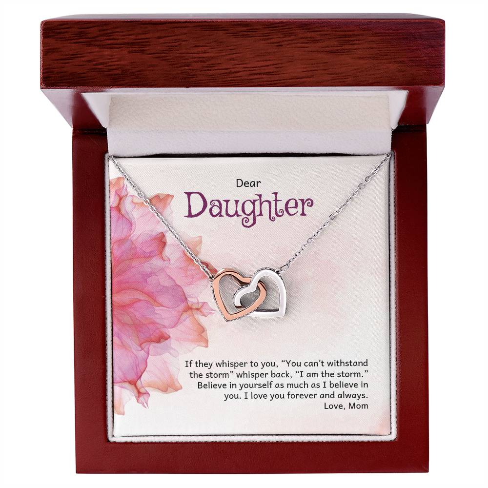 Two Hearts Interlocking Necklace For Daughter Interlocking Hearts Necklace