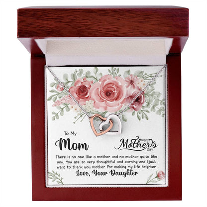 Two Hearts Embellished Interlocking Hearts Necklace