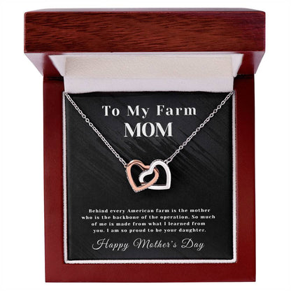 Farm Mom - Interlocking Hearts - Mother'S Day Interlocking Hearts Necklace