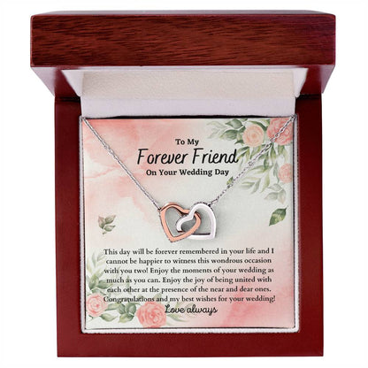 Wedding Gift - To My Best Friend Interlocking Hearts Necklace