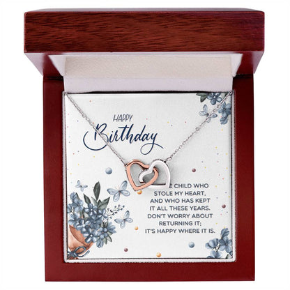 Birthday Gift For Her -Stolen My Heart Necklace Interlocking Hearts Necklace