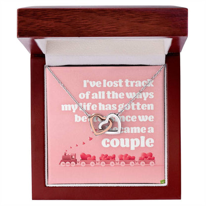 For My Loving Girlfriend Interlocking Hearts Necklace