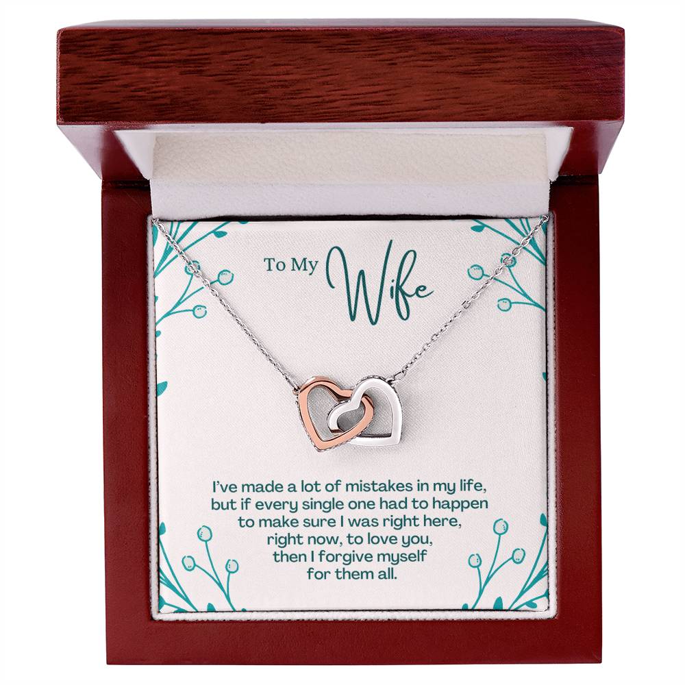 To My Wife - To Love You Then I Forgive Myself For Them All - Interlocking Heart Necklace Interlocking Hearts Necklace