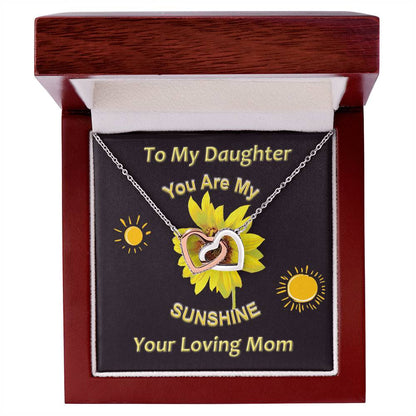 You Are My Sunshine Mother Daughter Interlocking Heart Necklace Mommy And Me Necklace Set Daughter Gifts From Mom Interlocking Hearts Necklace