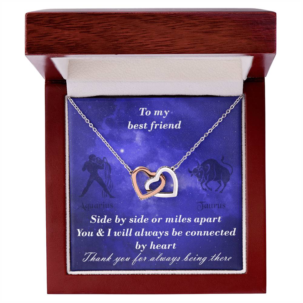 Aquarius To Taurus Best Friend Interlocked Hearts Necklace Interlocking Hearts Necklace
