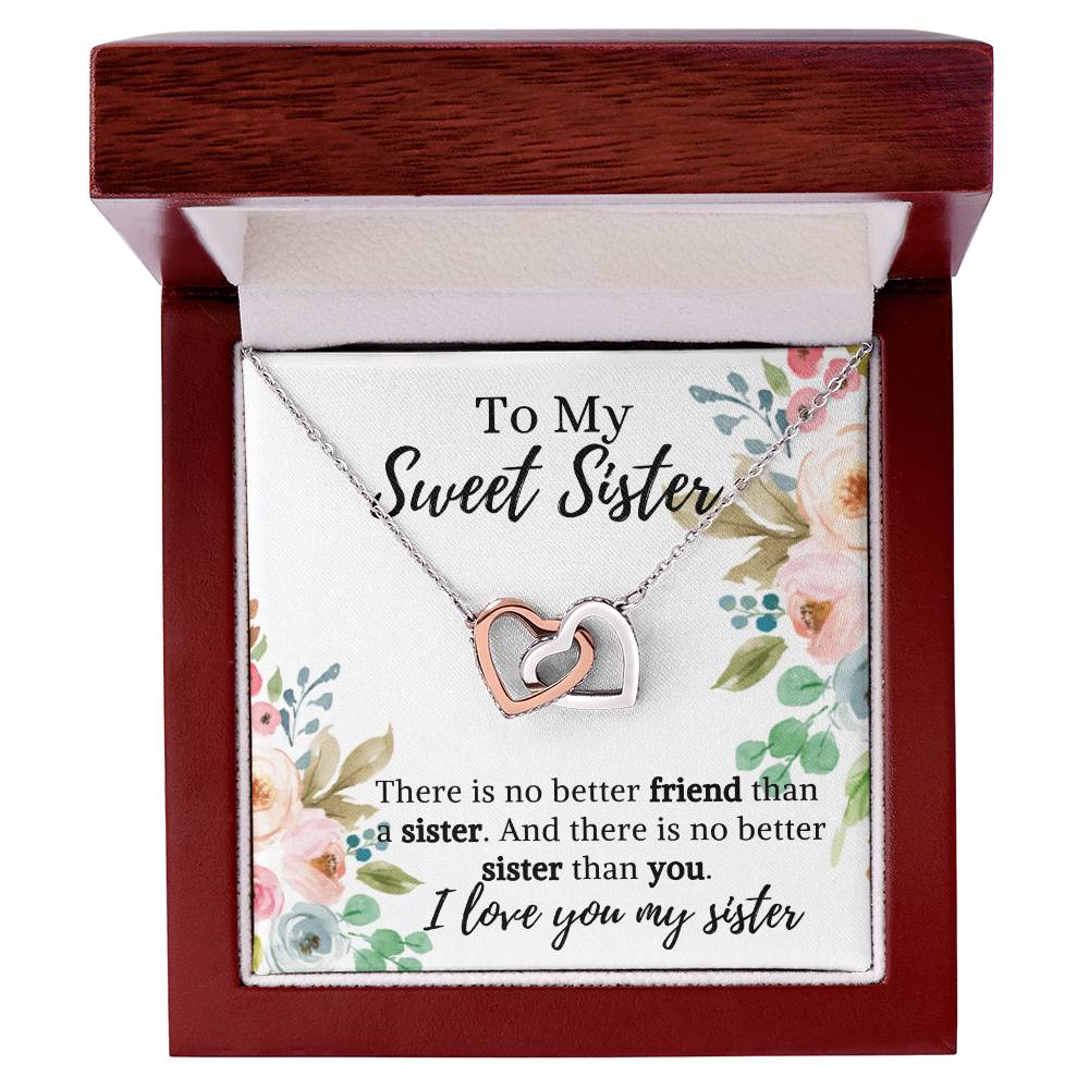 Best Gift For Sister Interlocking Hearts Necklace