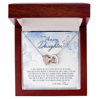 A Mother'S Most Priceless Gift - Necklace With Message Card Interlocking Hearts Necklace